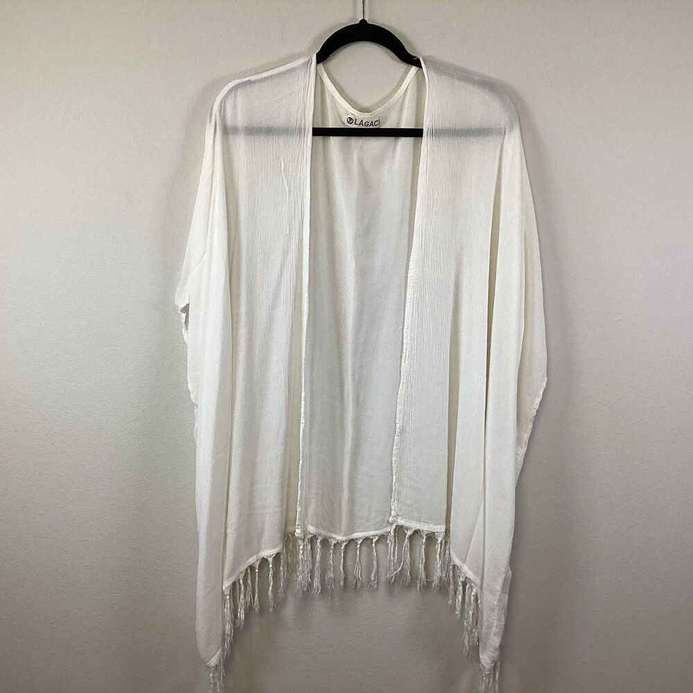 LAGACI Boho Asymmetrical Fringe Women’s Open Cover Up Festival Size S, M, L, XL